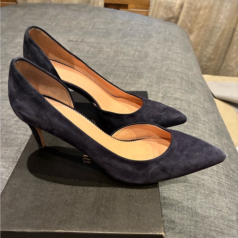 J. Crew Colette pump in Suede - Dark Pacific (blue) 8 1/2